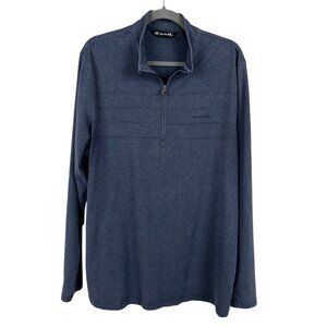 Travis Mathew Blue Quarter Zip Long Sleeve Pullover